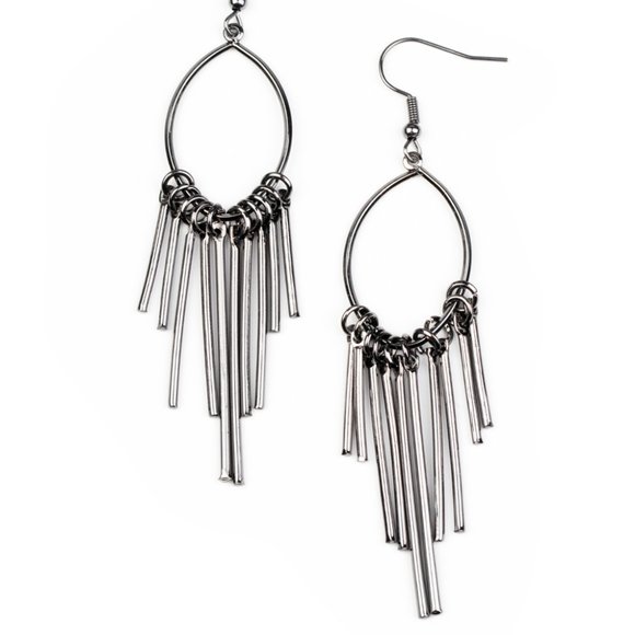 paparazzi Jewelry - Mood Swing - Black Earrings